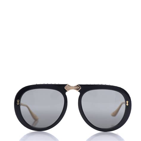 gucci bee sunglasses aviator|gucci foldable aviator sunglasses.